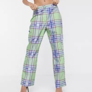ASOS plaid kick flair pants